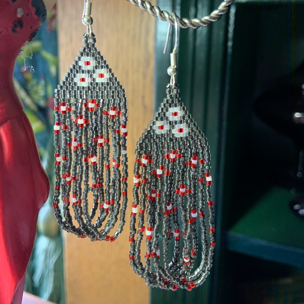 Handmade Glass Seed Bead Earrings
